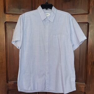 Mens Sonoma Goods For Life Button Down Shirt Blue Pinstripe Short Sleeve‎ XL